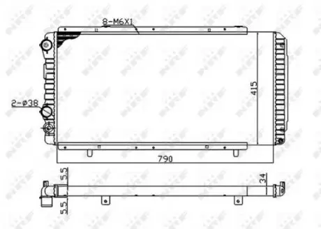 52062A Радіатор охолодження Citroen Jumper/Fiat Ducato/Peugeot Boxer 94- (-AC) (Економ-клас) NRF підбір по vin на Brocar