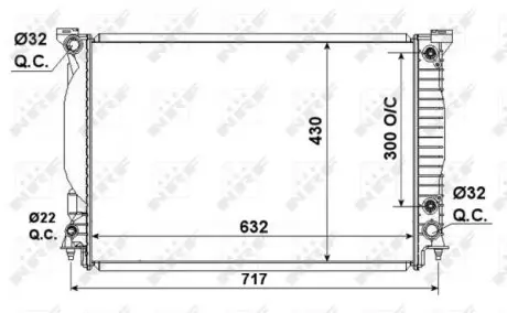53190 Радіатор охолодження Audi A4/A6 3.0/3.2 00-09 NRF підбір по vin на Brocar