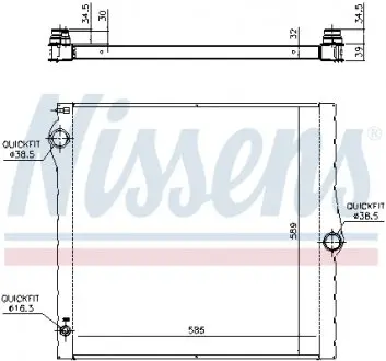 60825 Радиатор охлождения BMW X5 E70 (07-) X5 30si (пр-во Nissens) NISSENS подбор по vin на Brocar