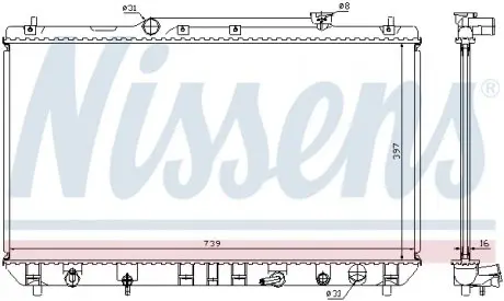 646991 Радіатор охолоджування NISSENS підбір по vin на Brocar