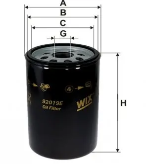 92019E Фильтр масляный MAN (TRUCK) 92019E/OP626 (пр-во WIX-Filtron) WIX FILTERS подбор по vin на Brocar