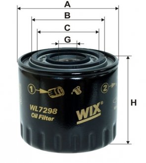 WL7298 Фильтр масляный двигателя WL7298/OP594/2 (пр-во WIX-Filtron) WIX FILTERS подбор по vin на Brocar