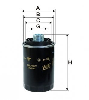 WL7466 Фильтр масляный двигателя WL7466/OP526/7 (пр-во WIX-Filtron) WIX FILTERS подбор по vin на Brocar