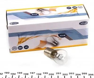 008506100000 Лампа накалу P21W 12V 21W BA15d (вир-во Magneti Marelli) MAGNETI MARELLI підбір по vin на Brocar