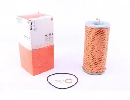 OX69D Фильтр масляный MB Integro 7.2D 06-/Man A22 12.8D 09-/A39 12.0D 04- MAHLE / KNECHT підбір по vin на Brocar