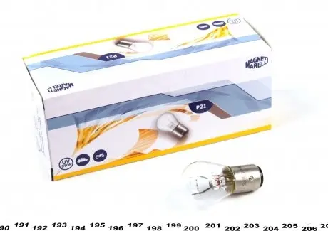 008528100000 Лампа накалу P21/5W 12V BAY15d (вир-во Magneti Marelli) MAGNETI MARELLI підбір по vin на Brocar