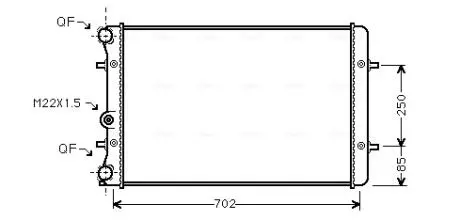 AI2129 Радіатор GOLF4/A3/TT/LEON BRAZED (Ava) AVA COOLING підбір по vin на Brocar