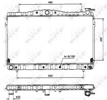 53504 Радиатор охлаждения Hyundai Lantra 1.5-2.0 95-02 NRF підбір по vin на Brocar
