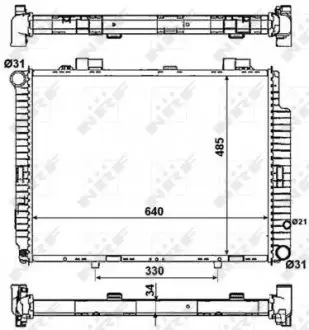 53784 Радиатор охлаждения MB E-class (W210) 2.0-2.2 CDI 98-03 (OM611/M111) NRF подбор по vin на Brocar