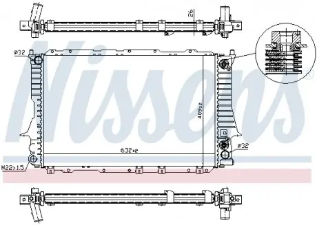 60476 Радиатор охлаждения AUDI 100/A6 2.6-2.8 AT (пр-во Nissens) NISSENS подбор по vin на Brocar