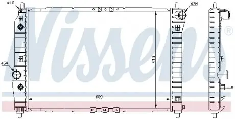 61637 Радиатор охлаждения CHEVROLET AVEO 1.5 (AT) (пр-во Nissens) NISSENS подбор по vin на Brocar