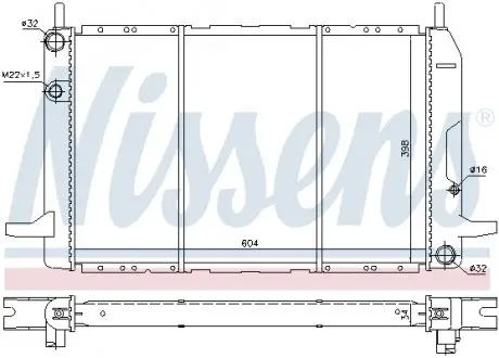 62213 Радиатор охлождения FORD Scorpio (GAE, GGE) (пр-во Nissens) NISSENS підбір по vin на Brocar