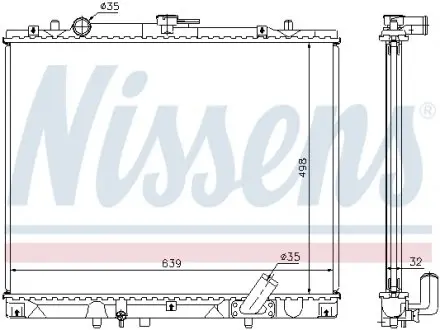 62895A Радиатор охлаждения PAJEROSPORT 25TD MT 98- (пр-во Nissens) NISSENS підбір по vin на Brocar