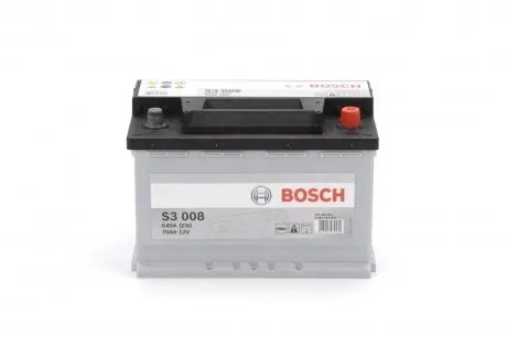 0092S30080 Акумулятор 70Ah/640A (278x175x190/+R/B13) BOSCH підбір по vin на Brocar