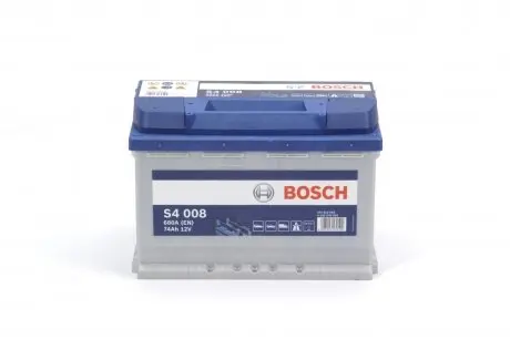 0092S40080 Акумулятор BOSCH 12В 74Ah/680А S4 (R+) BOSCH підбір по vin на Brocar