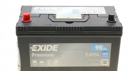 EA955 Акумуляторна батарея 95Ah/800A (306x173x222/+/L/B01) Premium Азія EXIDE підбір по vin на Brocar