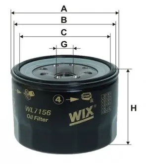 WL7156 Фільтр масляний WIX FILTERS підбір по vin на Brocar