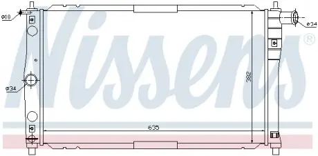 61654 Радиатор охлаждения DAEWOO LANOS (97-) 1.3-1.6 i (Nissens) NISSENS підбір по vin на Brocar