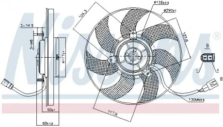 85680 Вентилятор двигателя SEAT; VW; SKODA; AUDI (пр-во Nissens) NISSENS подбор по vin на Brocar