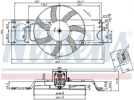 85712 Вентилятор радіатора NISSENS підбір по vin на Brocar