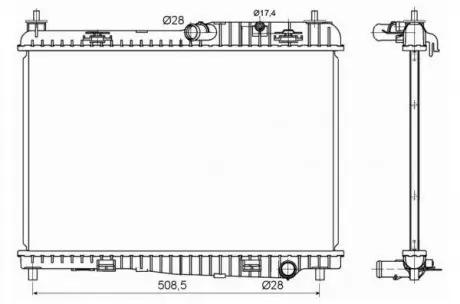 53152 Радиатор охлаждения Ford B-max/Fiesta 1.25-1.6 08- NRF подбор по vin на Brocar