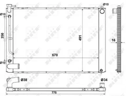 53681 Радиатор охлаждения двигателя LEXUS RX 330 03- (пр-во NRF) NRF подбор по vin на Brocar