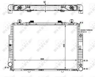 55320 Радиатор охлаждения MB S-class (W140) 3.0D-6.0 91-99 NRF підбір по vin на Brocar