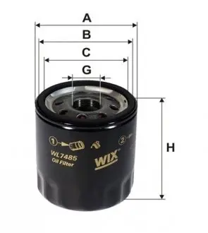WL7485 Фильтр масляный двигателя Jeep (пр-во WIX-Filtron) WL7485 WIX FILTERS подбор по vin на Brocar