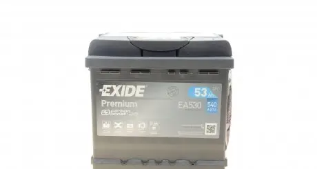 EA530 Акумулятор 53Ah-12v Exide PREMIUM (207х175х190), R, EN540 EXIDE підбір по vin на Brocar