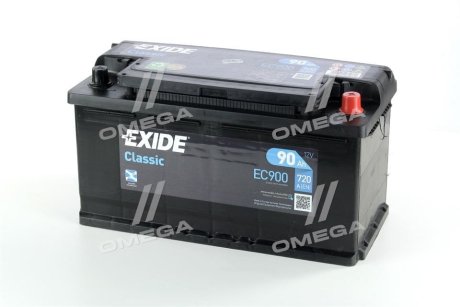 EC900 Акумуляторна батарея 90Ah/720A (353x175x190/+R/B13) Classic EXIDE підбір по vin на Brocar