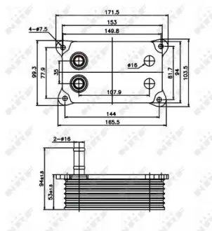 31071 Радіатор масляний Ford Transit 2.0/2.4DI/2.0TDCi 00-06 (теплообмінник) NRF підбір по vin на Brocar