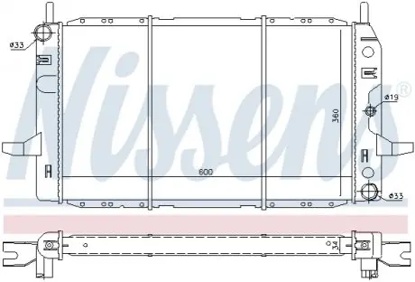 62224 Радиатор охлождения FORD SIERRA (87-) 2.0 (пр-во Nissens) NISSENS подбор по vin на Brocar