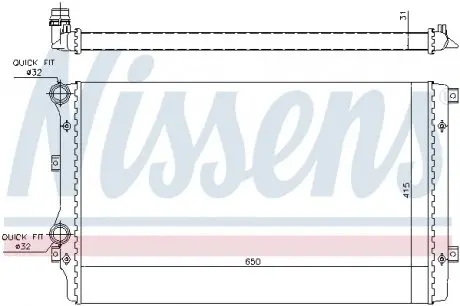 65280A Радиатор охлаждения AUDI; SEAT; SKODA; VW(пр-во Nissens) NISSENS подбор по vin на Brocar