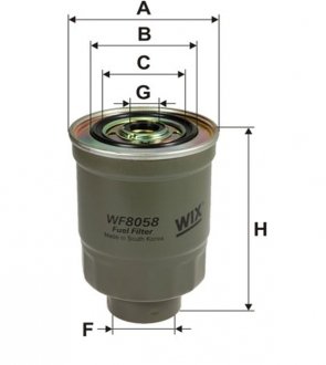 WF8058 Фільтр топл. MITSUBISHI (вир-во WIX-Filtron) WF8058/PP852 WIX FILTERS підбір по vin на Brocar