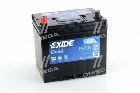 EB605 Аккумуляторная батарея 60Ah/480A (230x173x222/+L/B01) Excell Азия EXIDE підбір по vin на Brocar
