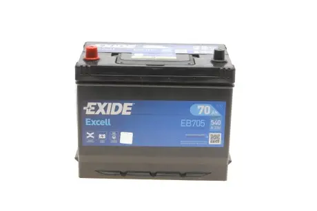 EB705 Акумуляторна батарея 70Ah/540A (270x173x222/+L/B9) Excell Азія EXIDE підбір по vin на Brocar