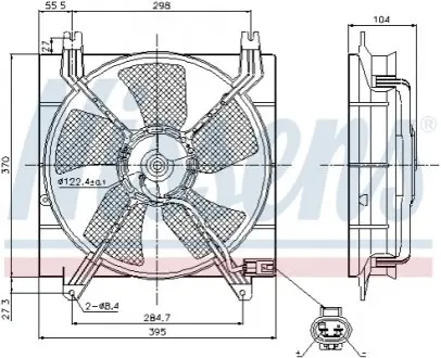85353 Вентилятор охолодження CHEVROLET LACETTI (пр-во Nissens) NISSENS підбір по vin на Brocar