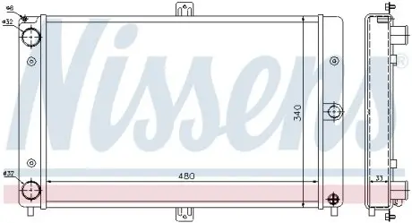 62351 Радиатор вод. охлажд. ВАЗ 2108,-09,-099 (пр-во Nissens) NISSENS підбір по vin на Brocar