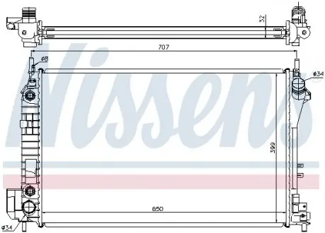 63023 Радиатор охлождения OPEL VECTRA C (02-) (пр-во Nissens) NISSENS подбор по vin на Brocar