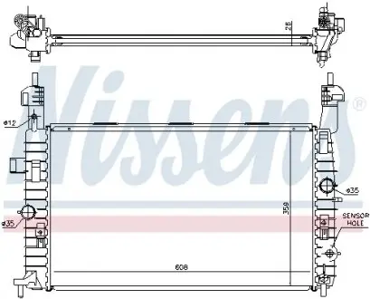 63096 Радиатор охлаждения OPEL MERIVA A (03-) (пр-во Nissens) NISSENS подбор по vin на Brocar