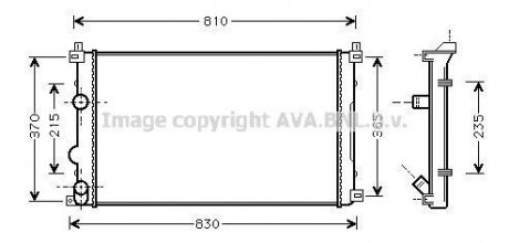 RTA2322 Радіатор охолодження RENAULT MASTER II (98 -) (пр-во AVA) AVA COOLING підбір по vin на Brocar