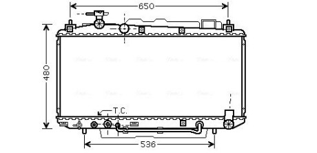 TO2301 Радіатор охолодження двигуна RAV4 20i AT +-AC 00 (Ava) AVA COOLING підбір по vin на Brocar