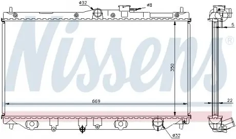 62279A Радіатор охолоджування NISSENS підбір по vin на Brocar