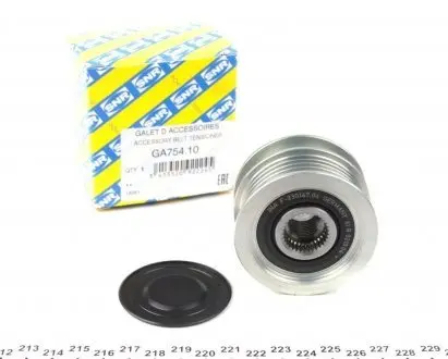 GA75410 Шків генератора VW T5 1.9/2.5 TDI/Caddy 1.4/1.6i/1.9 TDI 95-09 SNR NTN підбір по vin на Brocar