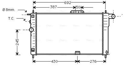 DWA2001 Радиатор охлождения DAEWOO NEXIA 15 MT - AC 94- (AVA) AVA COOLING подбор по vin на Brocar