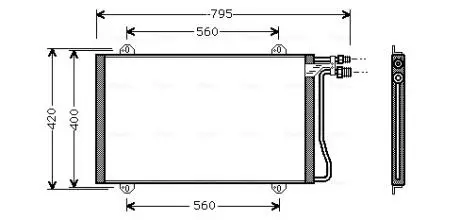 MS5219 Конденсор кондиціонера MB SPRINT W901 MT/AT 95- (Ava) AVA COOLING підбір по vin на Brocar