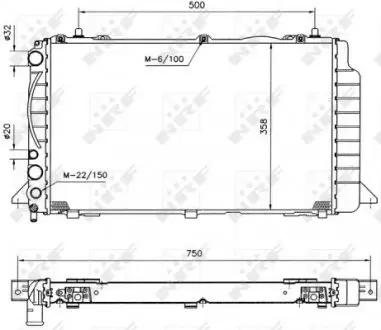 50527 Радіатор охолодження Audi 80 1.6-2.8 89- NRF підбір по vin на Brocar