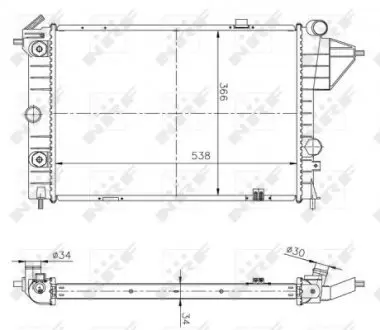 513508A Радіатор охолодження Opel Vectra A 1.6-2.0 88-95 NRF підбір по vin на Brocar
