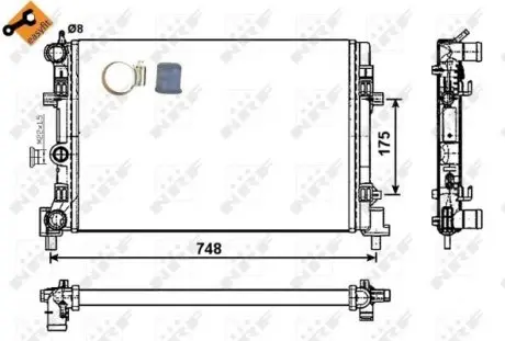 53024 Радиатор охлаждения Skoda Fabia/Rapid/Roomster/VW Polo 06- NRF подбор по vin на Brocar