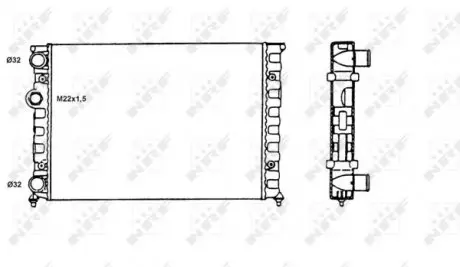 58819 Радиатор охлаждения VW Golf III 1.4-1.6 91-99 NRF підбір по vin на Brocar